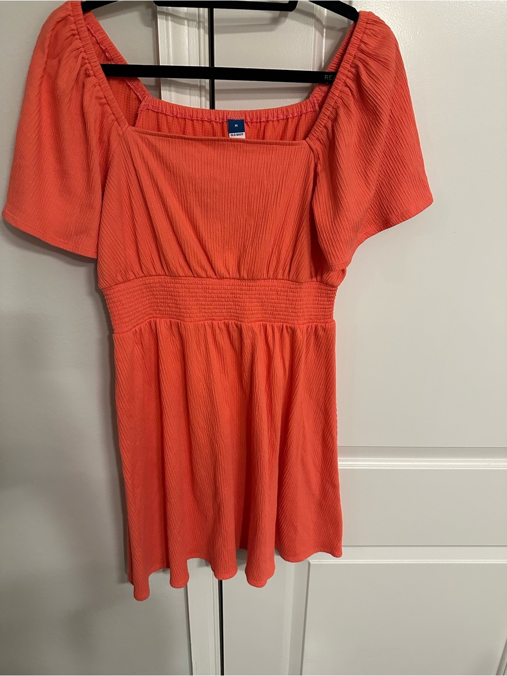 Old Navy Coral Square Neck Mini Dress